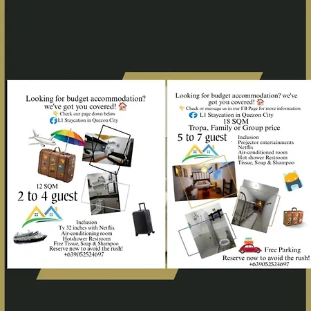 L1 Staycation In Quezon City 1Br Or 2Br